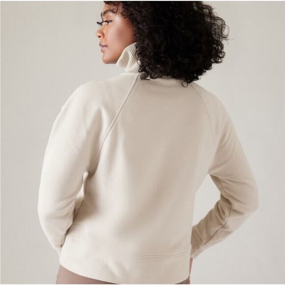 Athleta Retroplush Revive Abalone Half Zip Sweatshirt Large - Picture 3 of 12
